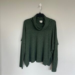 Anthropologie Postmark Lassen Cowl Neck Green Sweater Size XS
